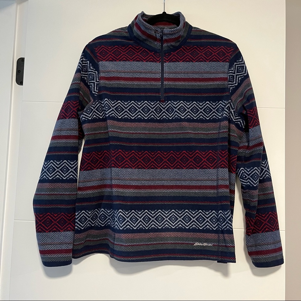 Eddie Bauer | Patterned Fleece Quarter-Zip Jacket